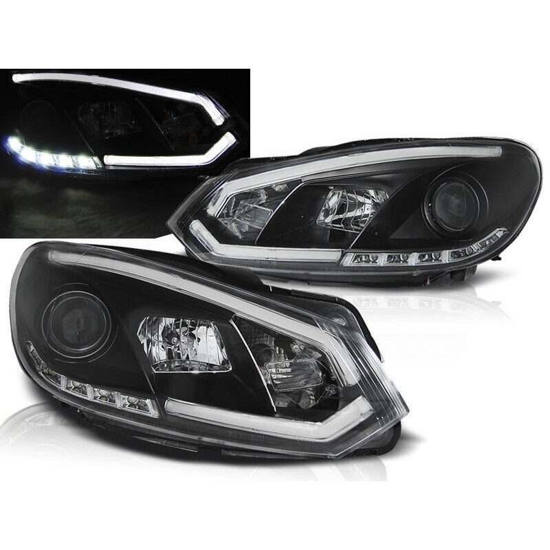 2x Phares à LED Tube adaptables sur VW Golf 6 VI (08-12)