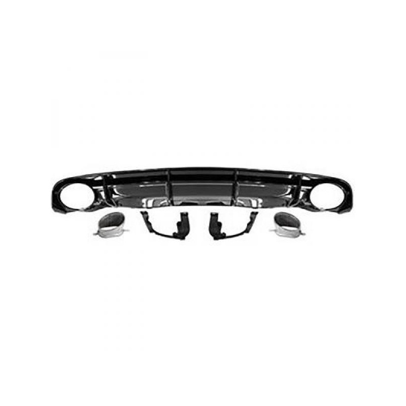 Diffuseur arrière + embouts d'échappements Audi A6 RS6 Design (15-18) avec pare choc standard