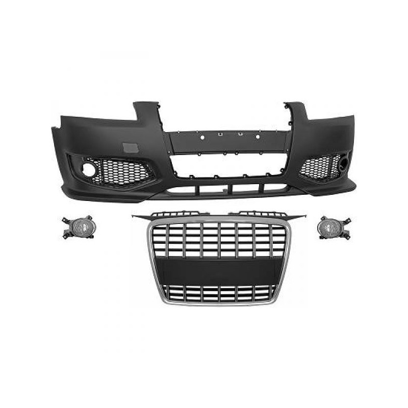 Pare choc avant + calandre et antibrouillards Audi A3 Look RS3 (03-08)