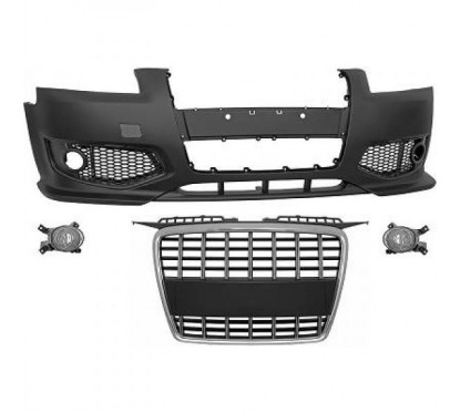 Pare choc avant + calandre et antibrouillards Audi A3 Look RS3 (03-08)