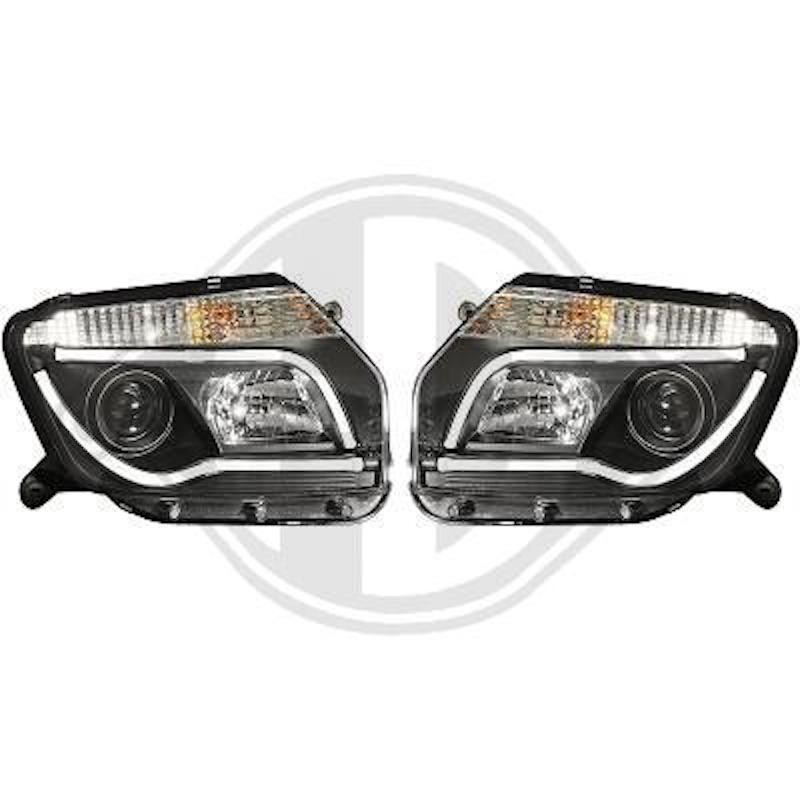2x Phares avant Noir Dacia Duster (11-14)
