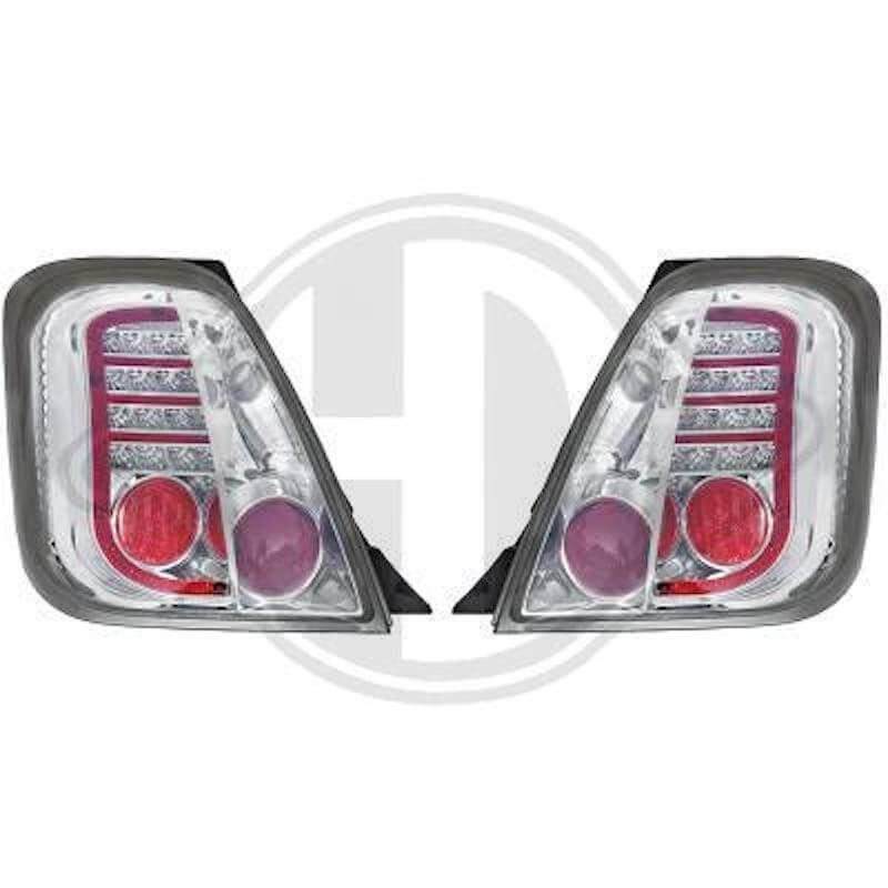 2x Feux arrières Fiat 500 Chrome (07+)