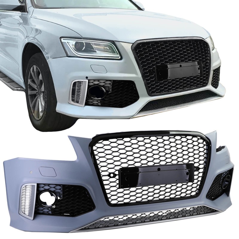 Pare Choc Avant + calandre noir brillante Audi Q5 (12-16)