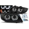 2x Phares Angel Eyes noir BMW Série 3 E90/E91 09-11