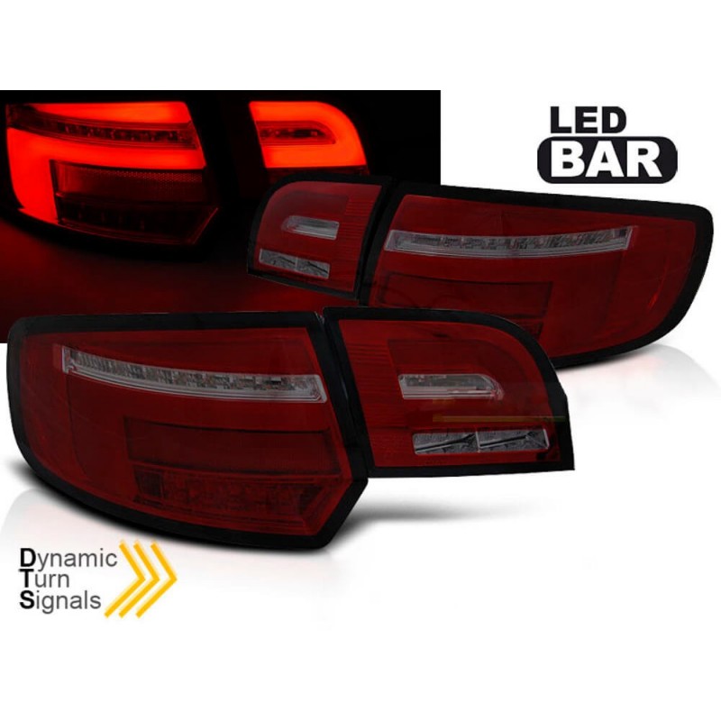 2x Feux arrières LED Noir fumés Audi A3 8P Sportback (04-08)