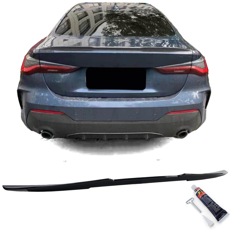 Becquet noir brillant adaptable sur BMW Série 4 G22 Coupé et G23 Cabrio (20+) Look CSL