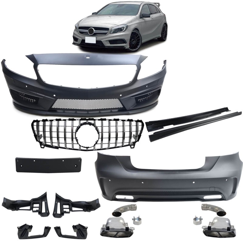 Kit Carrosserie avec calandre Look A45 AMG Mercedes Classe A W176 (12-15)