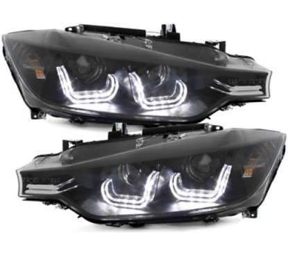 2x Phares avants BMW Série 3 F30 F31 look Black (12-15) xénon d'origine