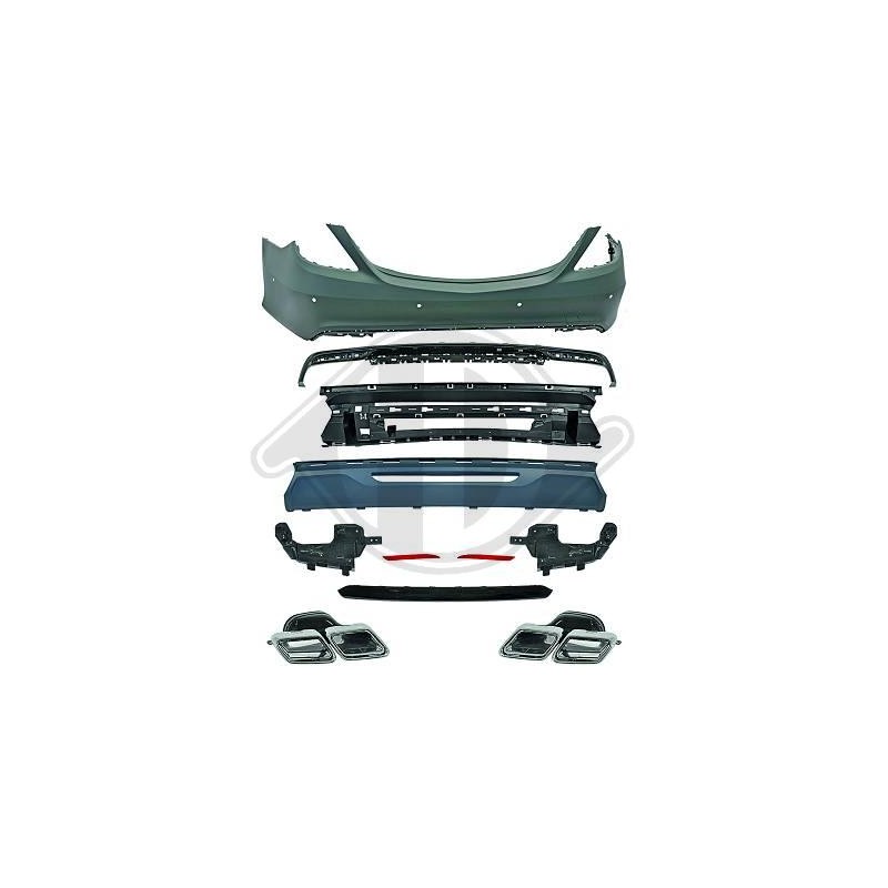 Pare-choc arrière + embouts d'échappements Mercedes Classe S W222 (13-17) Look S65 AMG Pare-choc arrière + embouts d'échappements Mercedes Classe S W222 (13-17) Look S65 AMG