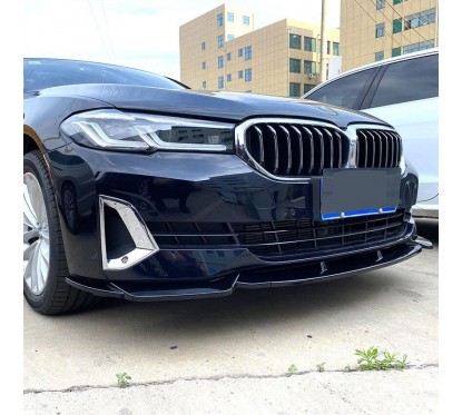Rajout de pare-choc avant noir brillant adaptable sur BMW Série 5 G30 Pack Luxury Line (16-23)