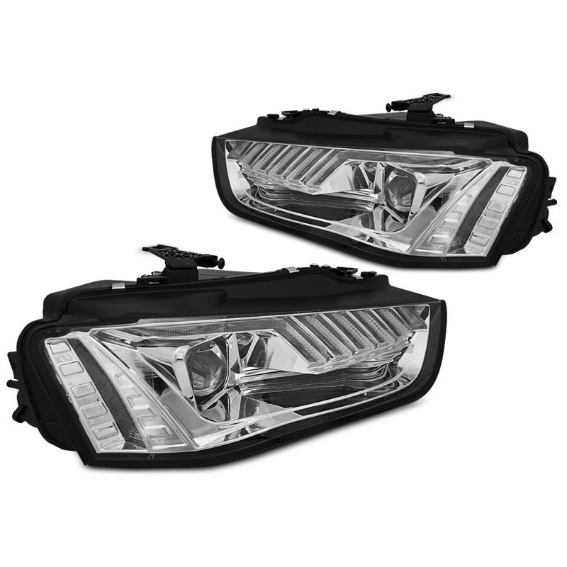 2x Phares avants Xénon chromé à LED Audi A4 B8 (12-15) avec clignotants dynamiques