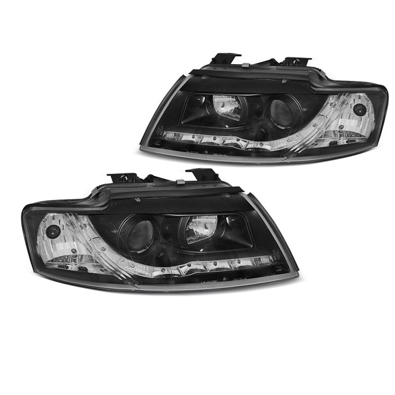 2x Phares avant noir Audi A4 B6 Cabriolet (02-06)
