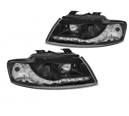 2x Phares avant noir Audi A4 B6 Cabriolet (02-06)