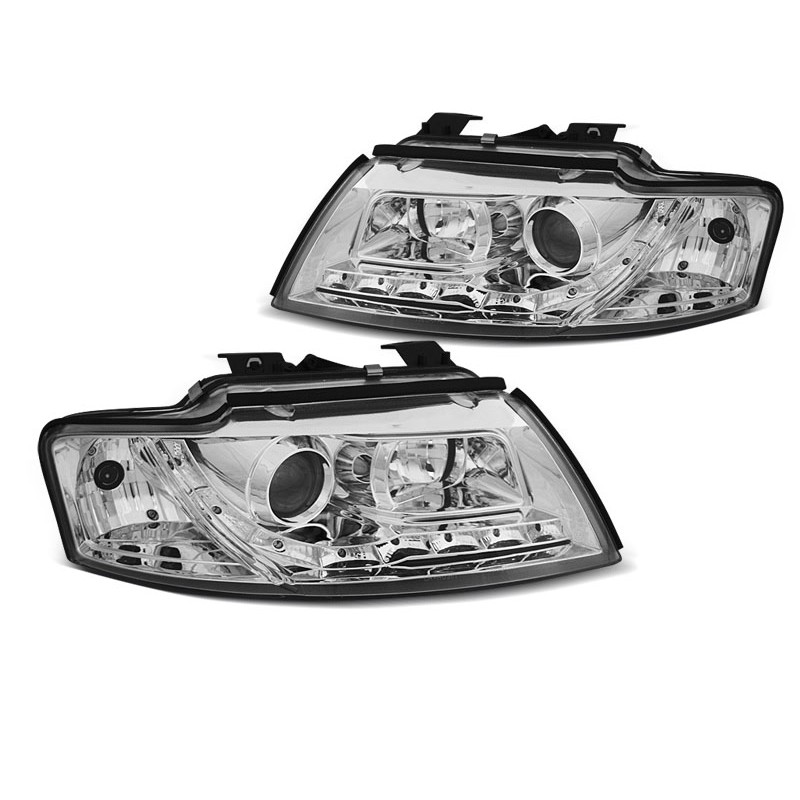 2x Phares avant chrome adaptable sur Audi A4 B6 Cabriolet (02-06) 2x Phares avant chrome adaptable sur Audi A4 B6 Cabriolet (02-06)
