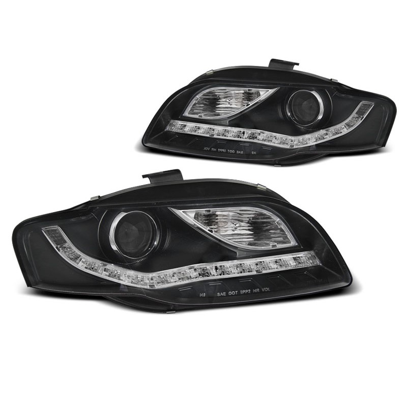 2x Phares avant noir Audi A4 B7 (04-08)