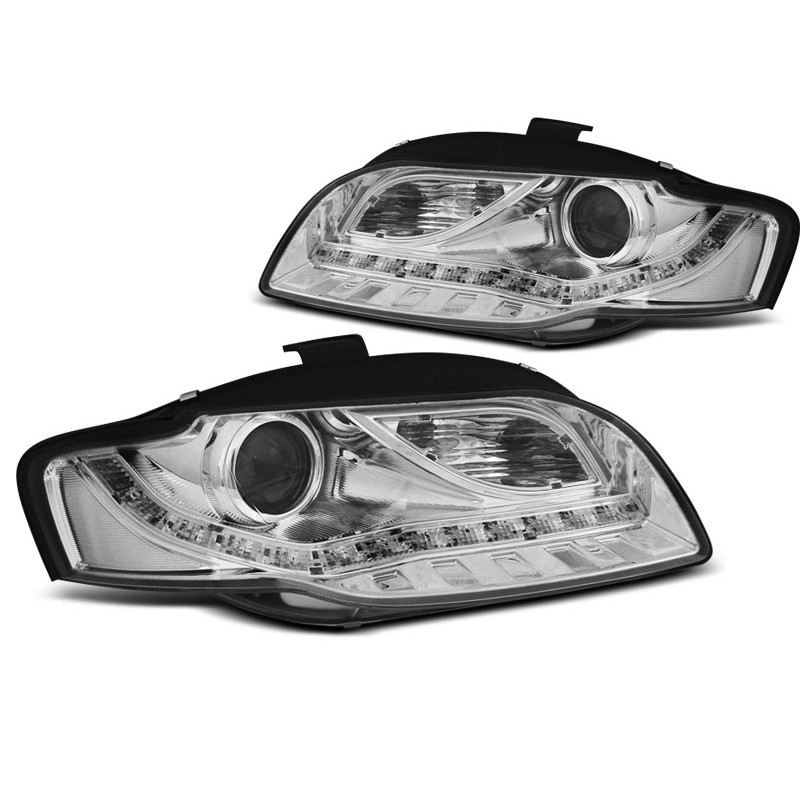 2x Phares avant chrome adaptable sur Audi A4 B7 (04-08)