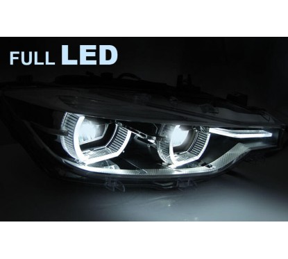 2x Phares avant Full LED adaptable sur BMW Série 3 (11-15) Halogène d'origine
