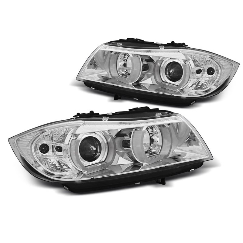 2x Phares avant Xénon chrome BMW Série 3 E90 E91 (05-08)