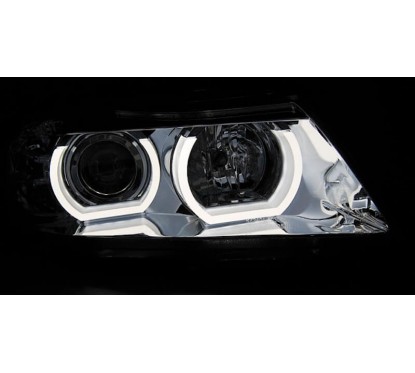2x Phares avant Xénon chrome BMW Série 3 E90 E91 (05-08)