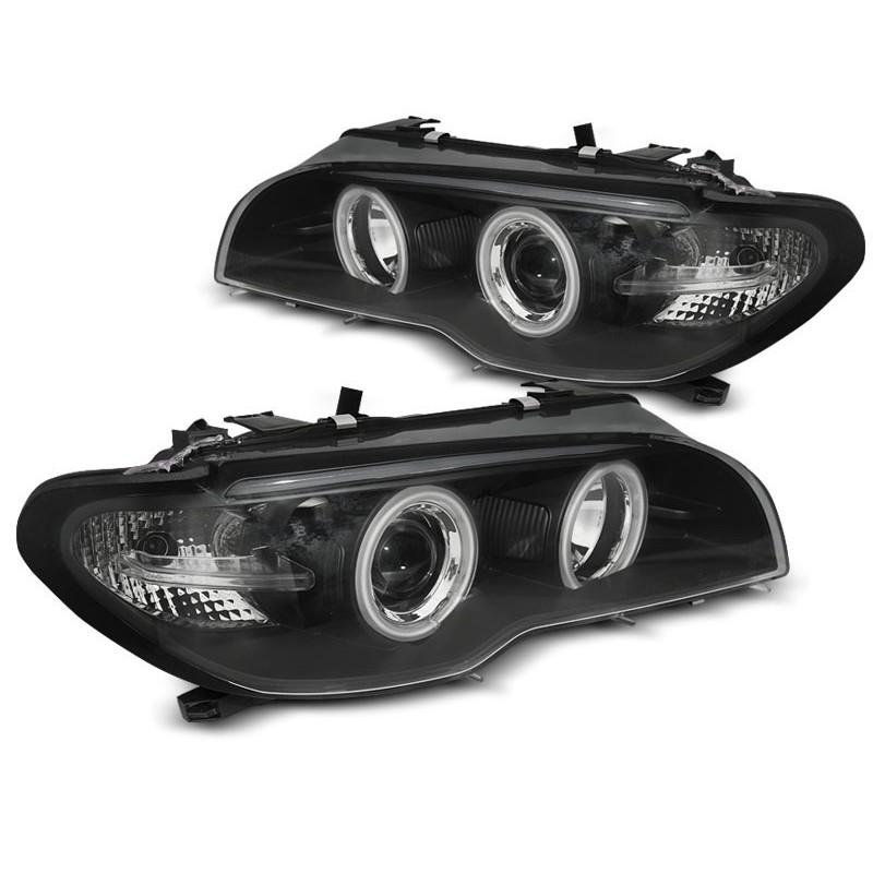2x Phares avant Angel Eyes LED blanc BMW Série 3 E46 coupé / Cabriolet (03-06)