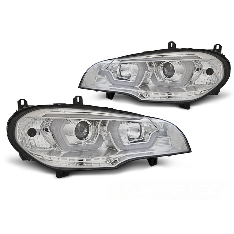 2x Phares avant LED chrome BMW X5 E70 (07-13)