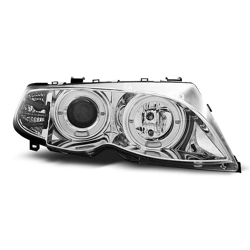 2x Phares avant Angel Eyes chrome adaptable sur BMW Série 3 E46 (01-05) 2x Phares avant Angel Eyes chrome adaptable sur BMW Série 3 E46 (01-05)