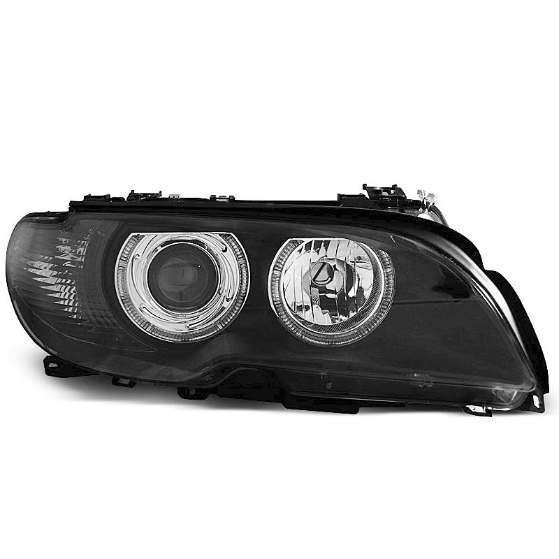 2x Phares avant Angel Eyes noir adaptable sur BMW Série 3 E46 Coupé Cabriolet (03-06) 2x Phares avant Angel Eyes noir adaptable sur BMW Série 3 E46 Coupé Cabriolet (03-06)