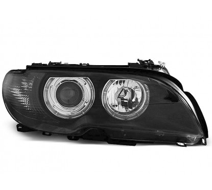 2x Phares avant Angel Eyes noir adaptable sur BMW Série 3 E46 Coupé Cabriolet (03-06)