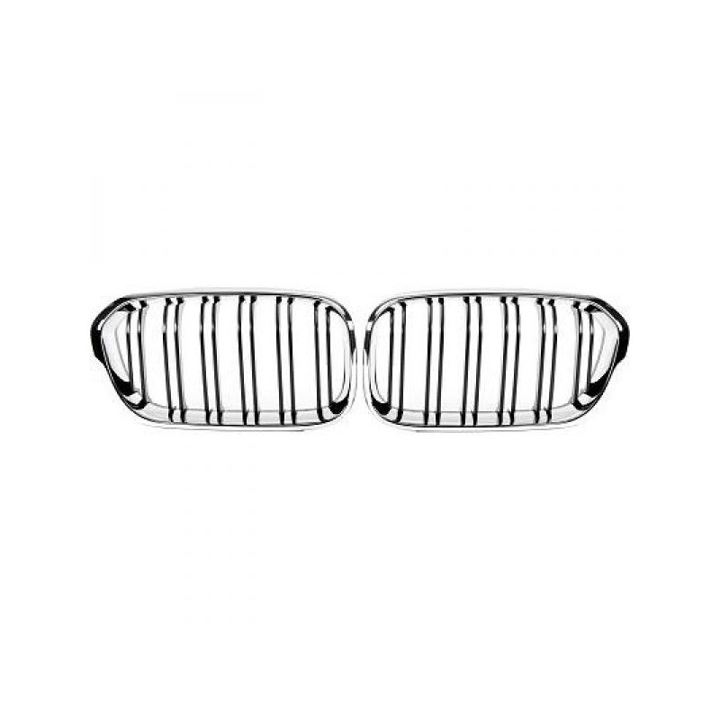 2x Grilles de Calandre BMW Série 1 F20 F21 Chrome (15-19)
