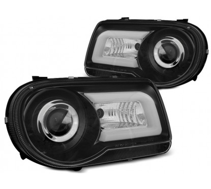 2x Phares avant noir adaptable sur Chrysler 300c (05-10)