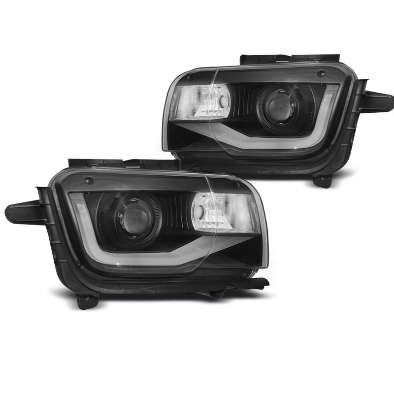 2x Phares avant noir adaptable sur Chevrolet Camaro (09-13) 2x Phares avant noir adaptable sur Chevrolet Camaro (09-13)