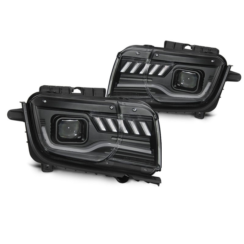 2x Phares avant noir adaptable sur Chevrolet Camaro (09-13)