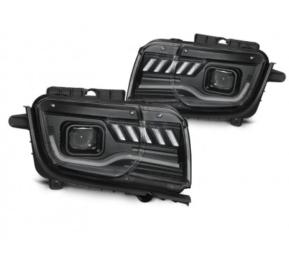 2x Phares avant noir adaptable sur Chevrolet Camaro (09-13)