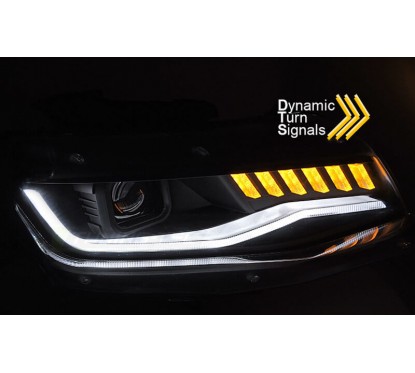 2x Phares avant Xenon noir adaptable sur Chevrolet Camaro (16-18)