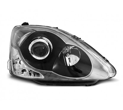 2x Phares avant noir Honda Civic (01-06)