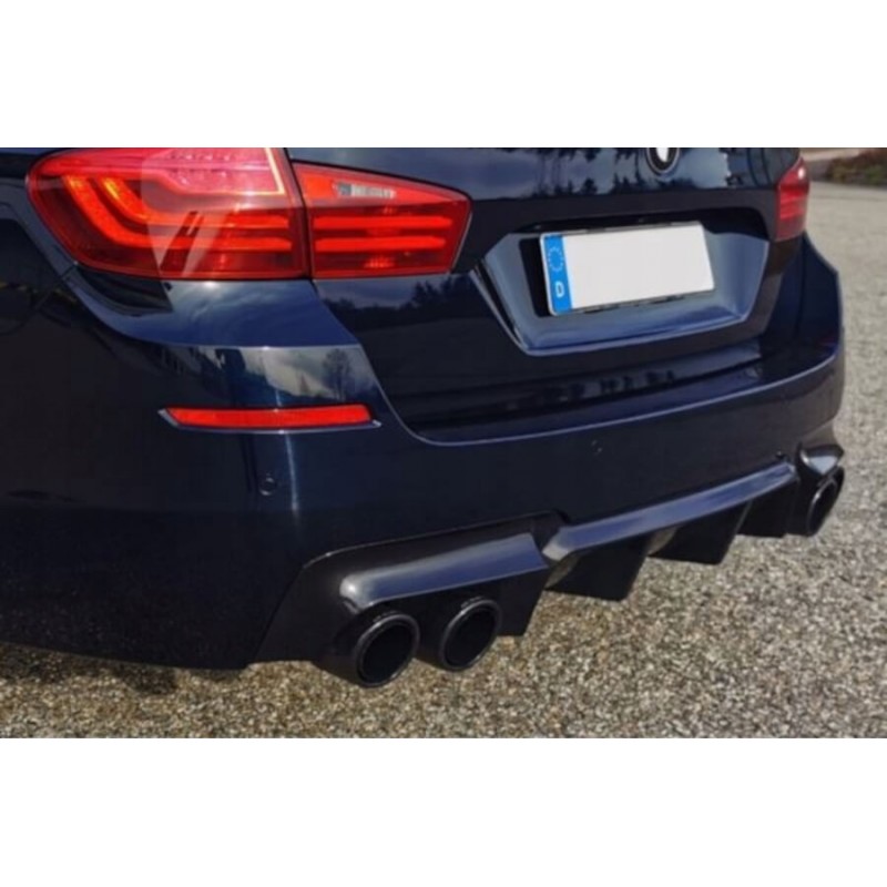 Diffuseur arrière noir brillant BMW série 5 F10/F11 (2+2) look M5 (10-17)