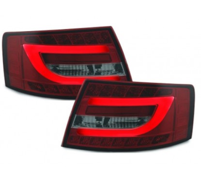 2x Feux arrieres Audi A6 C6 4F LED Rouge/Fumé