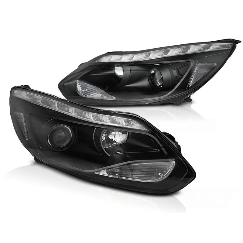 2x Phares noir Ford Focus MK3 (10-14) à LED