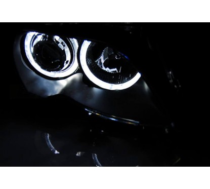 2x Phares xénon avants BMW Série 3 E46 Coupé / Cabriolet Angel Eyes LED blanc (03-06)