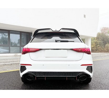 Diffuseur arrière + embouts d'échappement noir Audi A3 S3 8Y Sportback S-Line (20-23) Look RS3