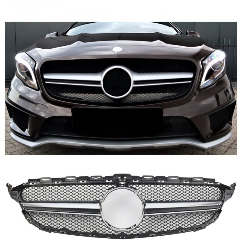 Calandre Mercedes GLA X156 45 AMG Look Silver (13-16)