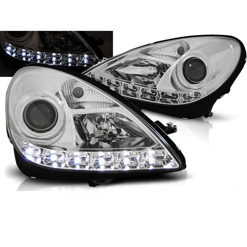 2x Phares avant Xénon Mercedes SLK R171 (04-11) modèle chrome