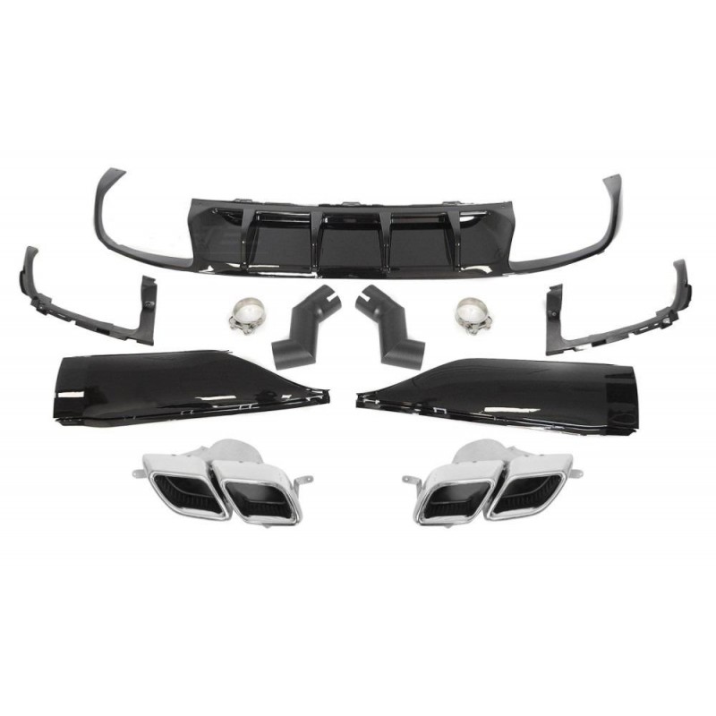 Diffuseur arrière noir brillant + échappements adaptable sur Vw Arteon (20+) Diffuseur arrière noir brillant + échappements adaptable sur Vw Arteon (20+)