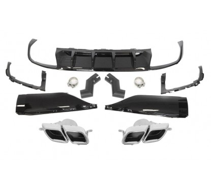 Diffuseur arrière noir brillant + échappements adaptable sur Vw Arteon (20+)