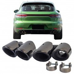 2x Embouts d'échappements Noir Porsche Macan 2.0 (18+)