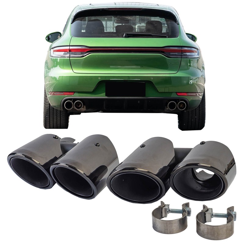 2x Embouts d'echappement Noir Porsche Macan 2.0 (18+)