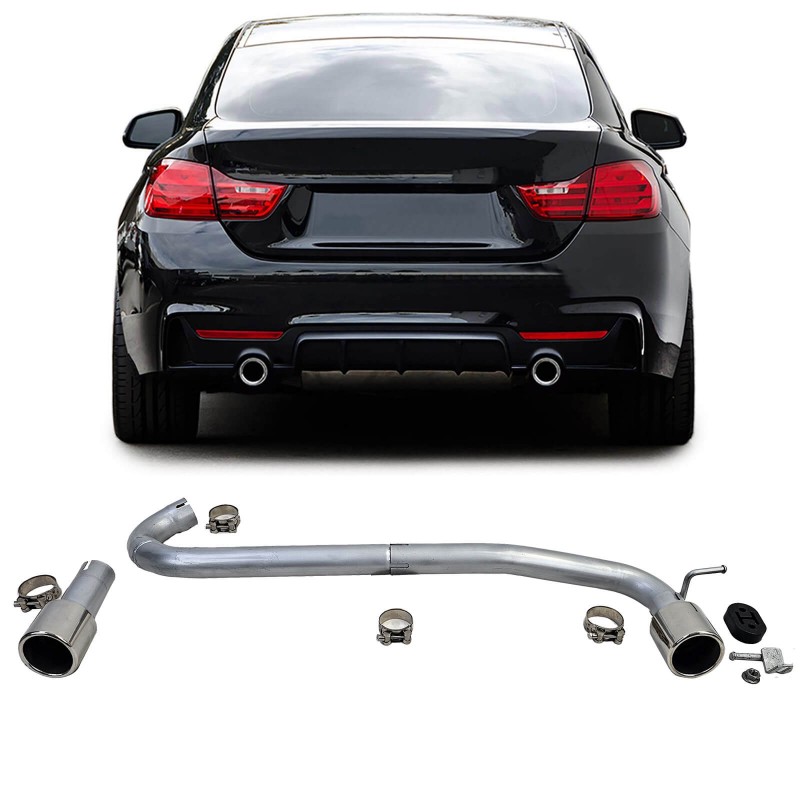 Ligne d'échappement 1+1 Chrome pour BMW série 4 F32, F33, F36 (13-21)