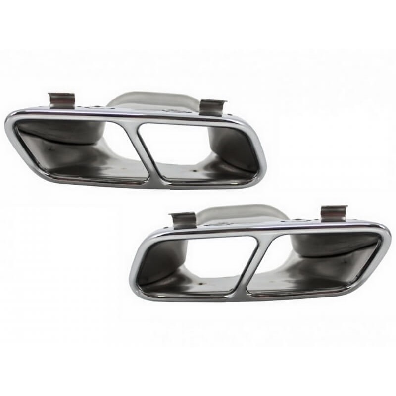 2x Embouts d'échappements Chrome Mercedes Classe A W176 et CLA C117 (12-19)