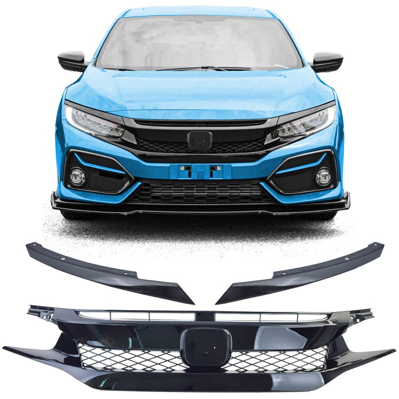 Calandre Noir brillant Honda Civic (16-20) Look TR Performance