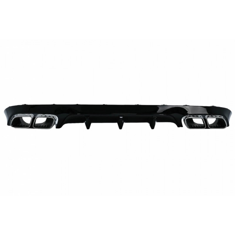 Diffuseur arrière + échappements chrome Mercedes Classe E C238 A238 coupé / cabrio look E63 AMG (16-19)